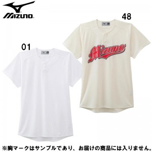 ミズノ MIZUNOシャツ セミハーフボタンタイプ野球 ユニフォーム シャツ(12JC0F45)