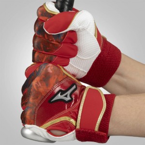 ミズノ MIZUNO バッティング手袋 両手用 ワイド当て革限定モデル 野球 手袋 バッティンググラブ バッテ 23AW (1EJEA821)