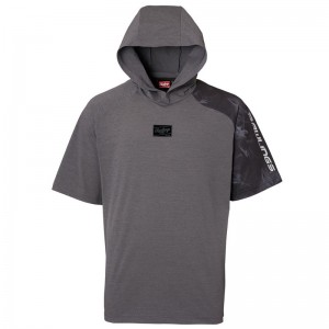ローリングス Rawlingsストレッチニットパーカーシャツ半袖パーカー ブラック/ブラック 24SSAOS14S01