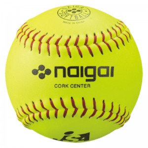 ナイガイ NAIGAIレザ－ソフト　３号　イエロー　１２ケ入りソフトボールボール(138202)