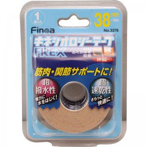 【ロット販売：入り数6】FINOA(フィノア)B.PキネシオロジーテープFREX 38MMボディーケア テーピング(3376)