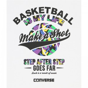 converse(コンバース)4S プリントTシャツバスケットTシャツ M(cb241366-1100)
