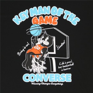 converse(コンバース)4S プリントTシャツバスケットTシャツ M(cb241369-1924)