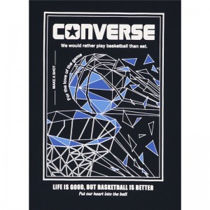 converse(コンバース)4S プリントTシャツバスケットTシャツ M(cb241370-2900)