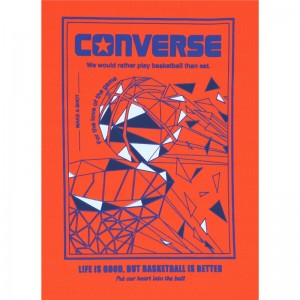 converse(コンバース)4S プリントTシャツバスケットTシャツ M(cb241370-5600)