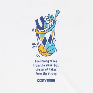 converse(コンバース)4S JRプリントTシャツバスケットTシャツ J(cb441354-1100)