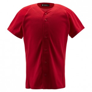 デサント DESCENTEフルオープンシャツ野球 ソフトユニフォーム シャツ・M(DB1010-RED)