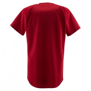 デサント DESCENTEフルオープンシャツ野球 ソフトユニフォーム シャツ・M(DB1010-RED)