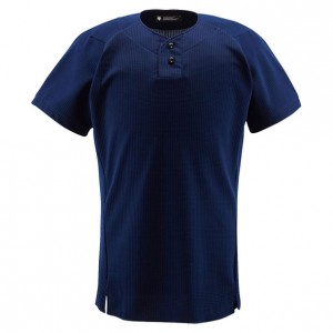 デサント DESCENTEユニフォームシャツ ハーフボタンシャツ野球 ソフトユニフォーム シャツ・M(DB1012-NVY)