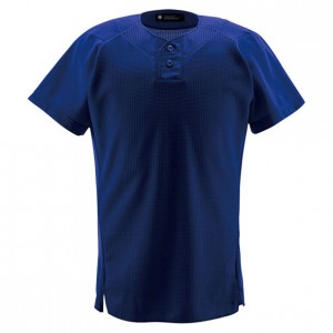 デサント DESCENTEユニフォームシャツ ハーフボタンシャツ野球 ソフトユニフォーム シャツ・M(DB1012-ROY)