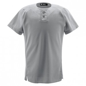 デサント DESCENTEユニフォームシャツ ハーフボタンシャツ野球 ソフトユニフォーム シャツ・M(DB1012-SLV)