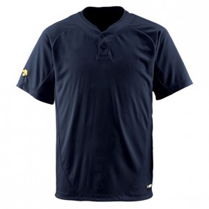 デサント DESCENTE2ボタンTシャツ野球 ソフト 半袖Tシャツ(DB201-BLK)