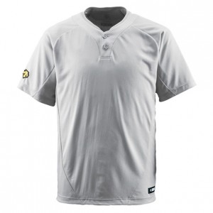 デサント DESCENTE2ボタンTシャツ野球 ソフト 半袖Tシャツ(DB201-SLV)
