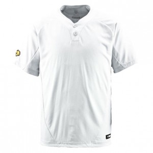 デサント DESCENTE2ボタンTシャツ野球 ソフト 半袖Tシャツ(DB201-SWHT)