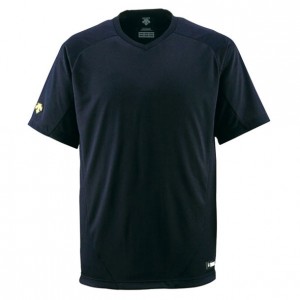 デサント DESCENTEV首Tシャツ野球 ソフトベースボールTシャツ(DB202-BLK)