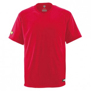 デサント DESCENTEV首Tシャツ野球 ソフトベースボールTシャツ(DB202-RED)