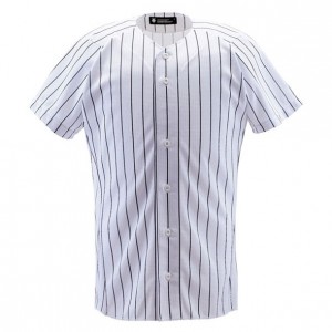 デサント DESCENTEユニフォームシャツ フルオープンシャツ(ピンストライプ)野球 ソフトユニフォーム シャツ・M(DB7000-SWBK)