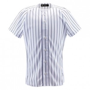 デサント DESCENTEユニフォームシャツ フルオープンシャツ(ピンストライプ)野球 ソフトユニフォーム シャツ・M(DB7000-SWNV)