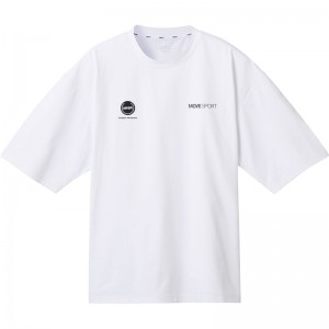 ムーブスポーツmovesportグラフィック ビックシルエットシャツマルチSP半袖 Tシャツ(dmmxja50-wh)