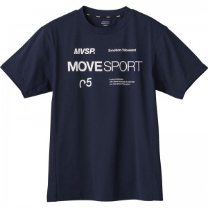 ムーブスポーツmovesportオーセンティックショートスリーブシャツマルチSP半袖 Tシャツ(dmmxja51-nv)