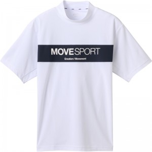 ムーブスポーツmovesportミニカノコ モックネックシャツマルチSP半袖 Tシャツ(dmmxja53-wh)
