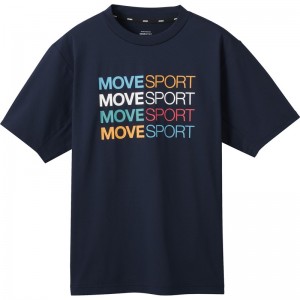 ムーブスポーツmovesportマルチカラー ショートスリーブシャツマルチSP半袖 Tシャツ(dmmxja64-nv)