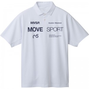 ムーブスポーツmovesportミニカノコ オーセンロゴ ポロシャツマルチSPポロシャツ(dmmxja71-wh)