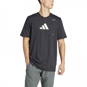 adidas(アディダス)43 MALLGYMグラフィックTシャツリクジョウハンソデTシャツ(kmd92-it1497)