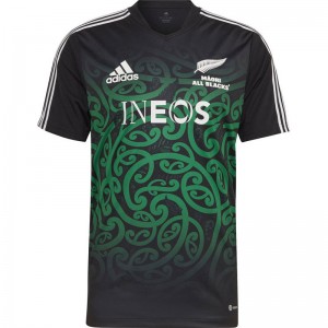 adidas(アディダス)マオリ・オールブラックス ラグビー パフォーマンス Tシャツラグビー・アメフト 半袖Ｔシャツ(p6138-hg7325)