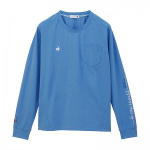 lecoqsportif(ルコック)LCS Plumeニット 長袖Tシャツ(Aile forme)マルチトレ-ニングトップス単品(シャツ長)qmwxjb02-bl