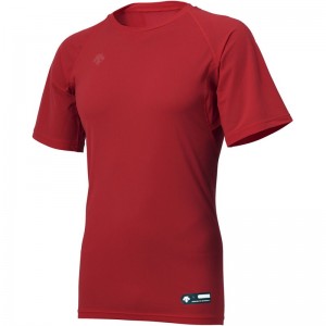 デサント(descente)丸首半袖アンダーシヤツ野球ソフトアンダーTシャツ(std721b-red)