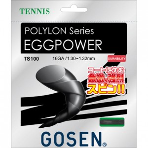 ゴーセン GOSENエッグパワー16 ブラック(硬式テニス用ガット)テニス硬式 ガット(TS100BK)