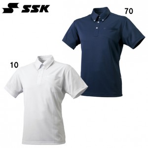 エスエスケイ SSKボタンダウン無地ポロシャツ(左胸ポケット付)ポロシャツ野球用品(DRF211)