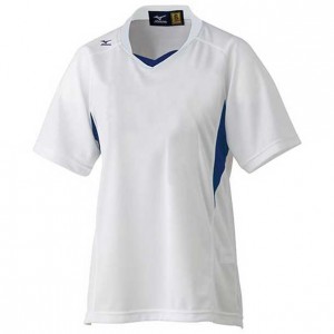 ミズノ MIZUNOゲームシャツ(レディース ソフトボール) (16ホワイト×P.ネイビー)ソフトボール ウェア(12jc4f7016)