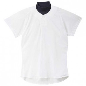 ミズノ MIZUNOシャツ セミハーフボタンタイプ (01ホワイト)野球 ウェア ユニフォームシャツ(12jc5f4101)