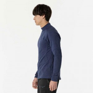 ミズノ MIZUNOストレッチフリースハイネックTシャツ 長袖トレーニング メンズ Ｔシャツ(32MAB542)