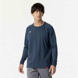 ミズノ MIZUNO発熱素材 ブレスサーモTシャツ 長袖トレーニング メンズ Ｔシャツ(32MAB543)