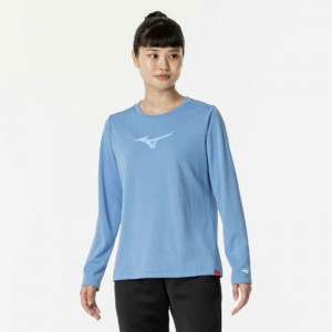 ミズノ MIZUNO発熱素材 ブレスサーモロゴTシャツ 長袖トレーニング ウィメンズ Ｔシャツ(32MAB855)