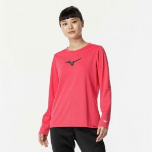 ミズノ MIZUNO発熱素材 ブレスサーモロゴTシャツ 長袖トレーニング ウィメンズ Ｔシャツ(32MAB855)