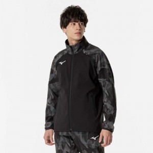 ミズノ MIZUNOストレッチ/防風/発熱素材 テックシールド×ブレスサーモジャケットトレーニング メンズ ウィンドブレーカー(32MCB530)