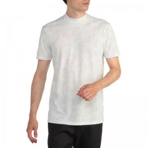 ミズノ MIZUNOメッシュジャガードプリント半袖モックネックシャツ (メンズ) ゴルフ ウエア トップス 半袖シャツ (E2MA2002)