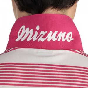 ミズノ MIZUNOワンポイントボーダー半袖ポロシャツ (メンズ) ゴルフ ウエア トップス 半袖シャツ (E2MA2014)