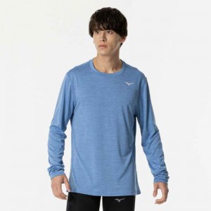 ミズノ MIZUNOクイックドライTシャツ (長袖/オーロラ)ランニング ウエア ランニングシャツ(J2MAA520)