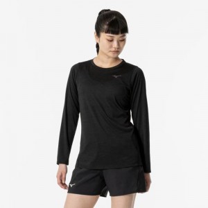 ミズノ MIZUNOクイックドライTシャツ (長袖/オーロラ) ウィメンズランニング ウエア ランニングシャツ(J2MAA722)