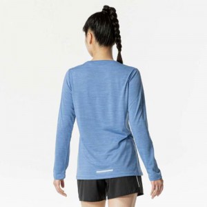 ミズノ MIZUNOクイックドライTシャツ (長袖/オーロラ)ランニング ウエア ランニングシャツ(J2MAA722)