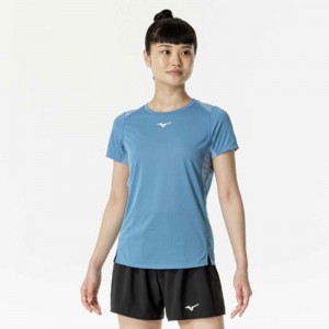 ミズノ MIZUNO汗処理/通気 ドライエアロフローTシャツ (オーロラ)ランニング ウエア ランニングシャツ(J2MAB204)