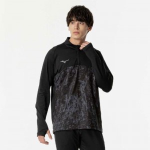 ミズノ MIZUNOストレッチフリースシャツ ハーフジップサッカー/フットボール ウエア プラクティスシャツ(P2MCB516)