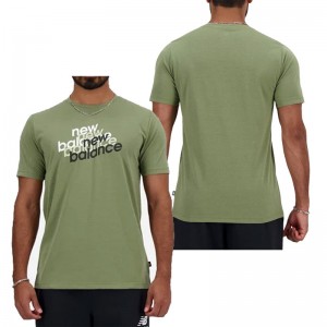 ニューバランス newbalance Sport Essentials ヘザーテックグラフィックショートスリーブTシャツ スポーツウェア Tシャツ トレーニングウェア 24SS(MT41071)