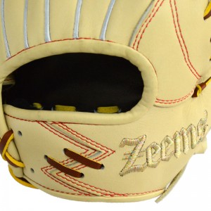 ジームス Zeems 限定 軟式グラブ 三方親 内野手用 Zeems型ロゴ 野球 軟式 グローブ グラブ 一般 24SS(SV-528CBN-ZEEMS-GD)