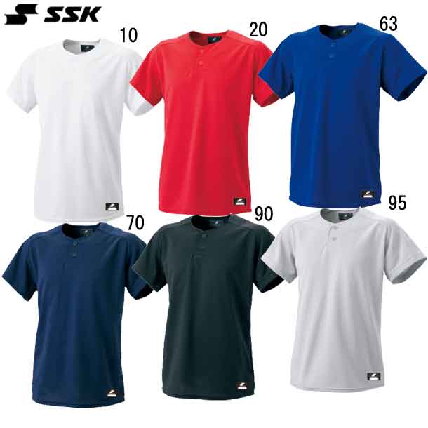 エスエスケイ SSK 2ボタンベースボールTシャツ(無地) 野球 ベース